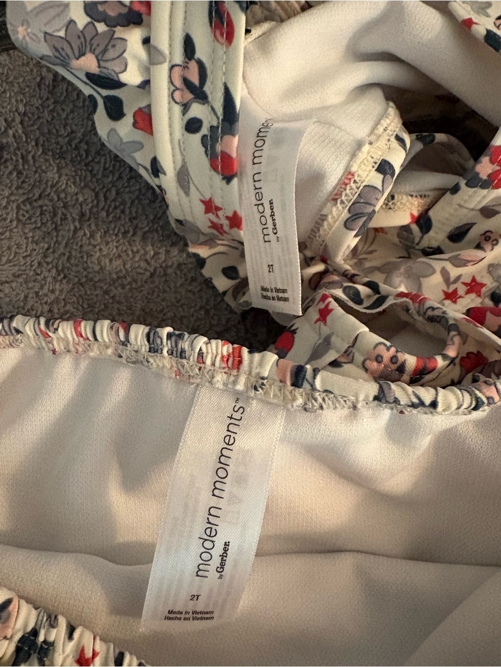 NWT Modern Moments By Gerber Toddler Bikini Swimsuit 2T Ivory Floral UPF-50 - Picture 5 of 6